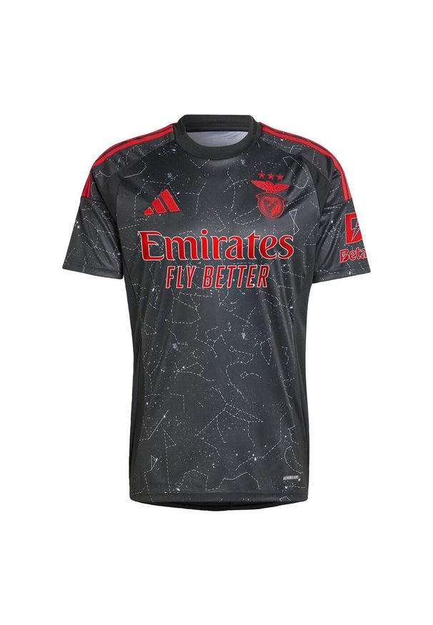 Adidas - Koszulka Benfica 24/25 Away. Kolor: czarny. Materiał: materiał. Sport: piłka nożna