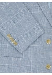 Pako Lorente - PAKO LORENTE – Niebieska marynarka z lnu w kratkę. Okazja: na co dzień. Kolor: niebieski. Materiał: len. Wzór: kratka. Sezon: wiosna. Styl: casual #2