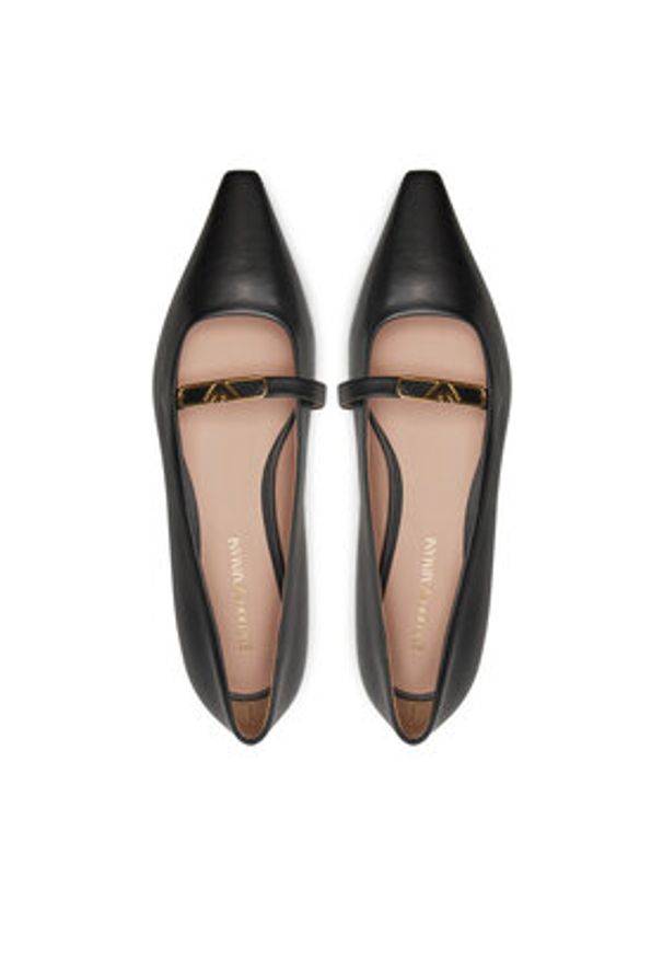 Emporio Armani Baleriny X3D295 XF271 00002 Czarny. Kolor: czarny. Materiał: skóra