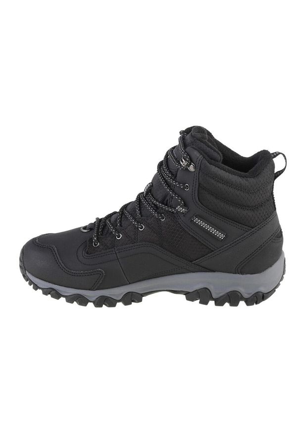 Buty trekkingowe męskie Merrell Thermo Akita Mid WP. Wysokość cholewki: za kostkę. Zapięcie: sznurówki. Kolor: szary. Materiał: nubuk. Szerokość cholewki: normalna