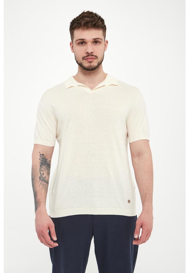 Liu Jo - Polo męskie lniane LIU JO. Typ kołnierza: polo. Materiał: len