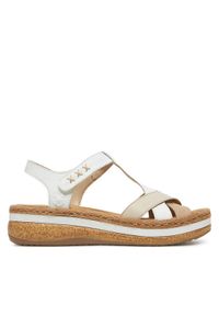 Rieker Sandały V0919-80 Biały. Kolor: biały. Materiał: materiał #1