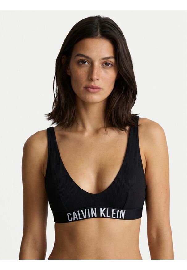 Calvin Klein Swimwear Góra od bikini LV00Q61211 Czarny. Kolor: czarny. Materiał: syntetyk