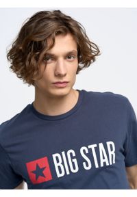 Big-Star - Koszulka męska z nadrukiem Quado 403. Okazja: na co dzień. Kolor: niebieski. Materiał: jeans, dresówka, denim, dzianina. Wzór: nadruk. Sezon: wiosna. Styl: casual, klasyczny #5