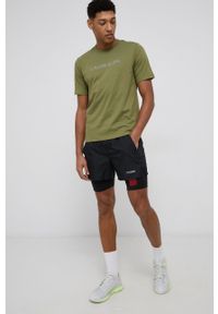 Calvin Klein Performance T-shirt męski kolor zielony z nadrukiem. Okazja: na co dzień. Kolor: zielony. Wzór: nadruk. Styl: casual