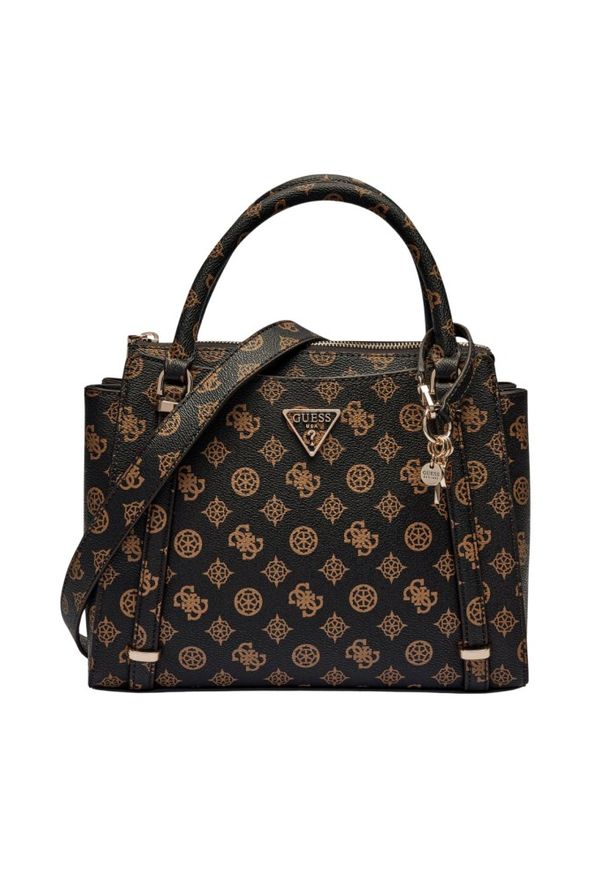 Guess - GUESS Brązowa logowana torebka damska Daryna II. Kolor: brązowy. Materiał: skórzane. Styl: elegancki, casual