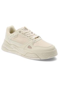 Big-Star - Beżowe Sneakersy Big Star Modne Obuwie Damskie. Okazja: na co dzień. Zapięcie: sznurówki. Kolor: beżowy. Materiał: syntetyk, materiał. Szerokość cholewki: normalna