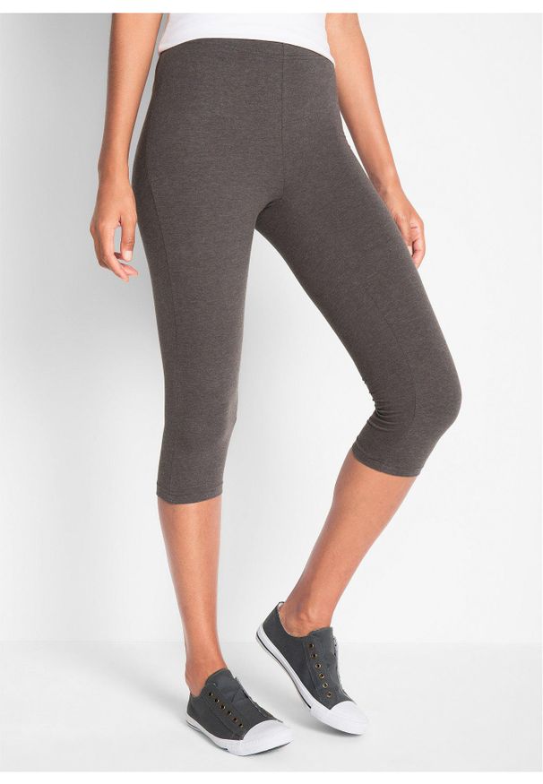bonprix - Legginsy rybaczki (2 pary w opak.). Okazja: na co dzień. Kolor: szary. Styl: casual