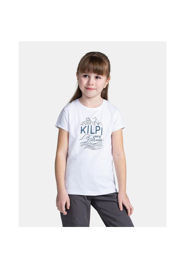 T-shirt dziewczęcy Kilpi MALGA-JG. Kolor: biały. Materiał: bawełna