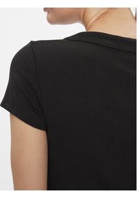 Tommy Jeans T-Shirt Tjw Slim Badge Rib Tee Ss DW0DW17396 Czarny Slim Fit. Kolor: czarny. Materiał: bawełna #5