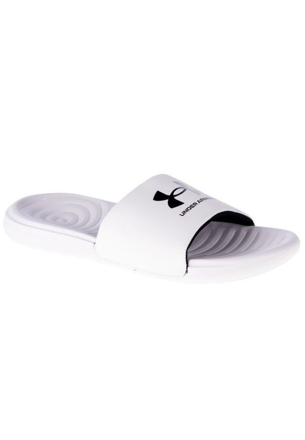 Klapki Under Armour Ansa Fixed Slides 3023761-103 białe. Okazja: na plażę. Kolor: biały. Materiał: syntetyk, materiał