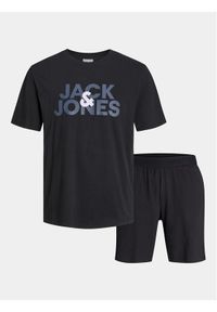 Jack & Jones - Jack&Jones Piżama 12255000 Czarny Standard Fit. Kolor: czarny. Materiał: bawełna