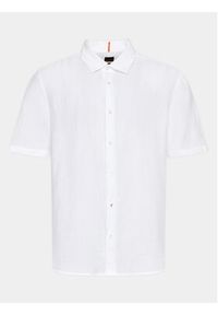 BOSS - Boss Koszula 50489345 Biały Regular Fit. Kolor: biały. Materiał: len