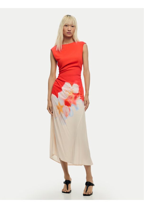 Desigual Sukienka letnia Lida 26SWVW18 Pomarańczowy Regular Fit. Kolor: pomarańczowy. Materiał: wiskoza. Sezon: lato