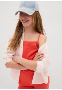 bonprix - Top na cienkich ramiączkach, z bawełną organiczną (3 sztuki). Kolor: czerwony. Materiał: bawełna. Długość rękawa: na ramiączkach #2