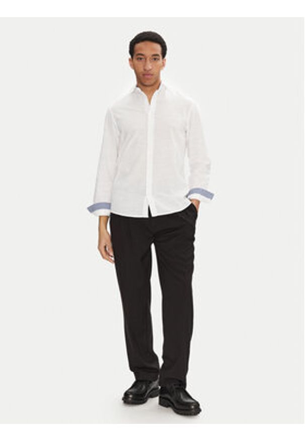 Tom Tailor Koszula 1045087 Biały Regular Fit. Kolor: biały. Materiał: bawełna