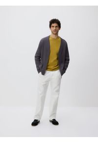 Reserved - Rozpinany kardigan - szary. Kolor: szary. Materiał: dzianina, bawełna #1