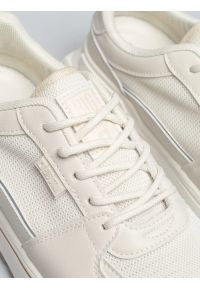 Big-Star - Sneakersy damskie ze skóry ekologicznej beżowe NN274A088 801. Okazja: na spacer, na co dzień. Nosek buta: okrągły. Kolor: beżowy. Materiał: skóra ekologiczna. Wzór: gładki. Sport: turystyka piesza #4