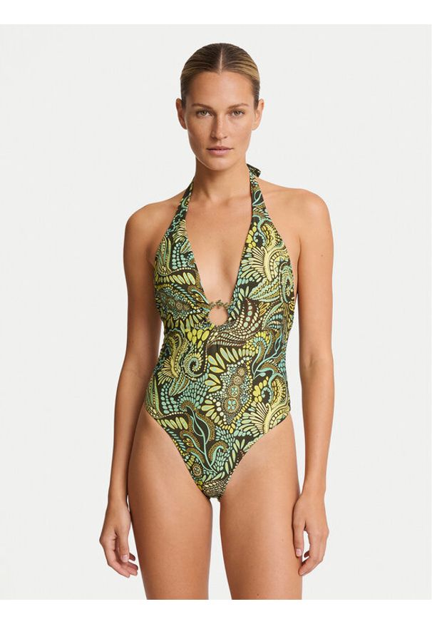 Guess Strój kąpielowy E6GJ39 MC04R Zielony. Kolor: zielony. Materiał: syntetyk