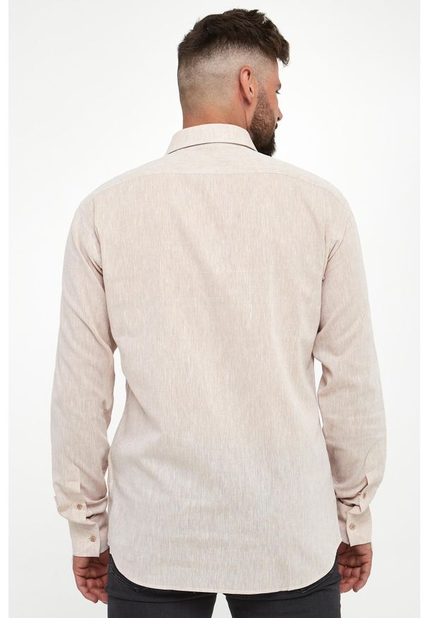 Karl Lagerfeld - Koszula męska lniana KARL LAGERFELD. Materiał: len