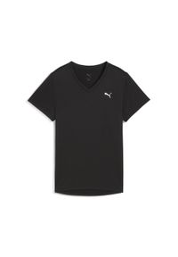 Puma - Damska koszulka TAD ESSENTIALS z dekoltem w serek PUMA. Typ kołnierza: dekolt w serek. Kolor: czarny. Sport: fitness #1
