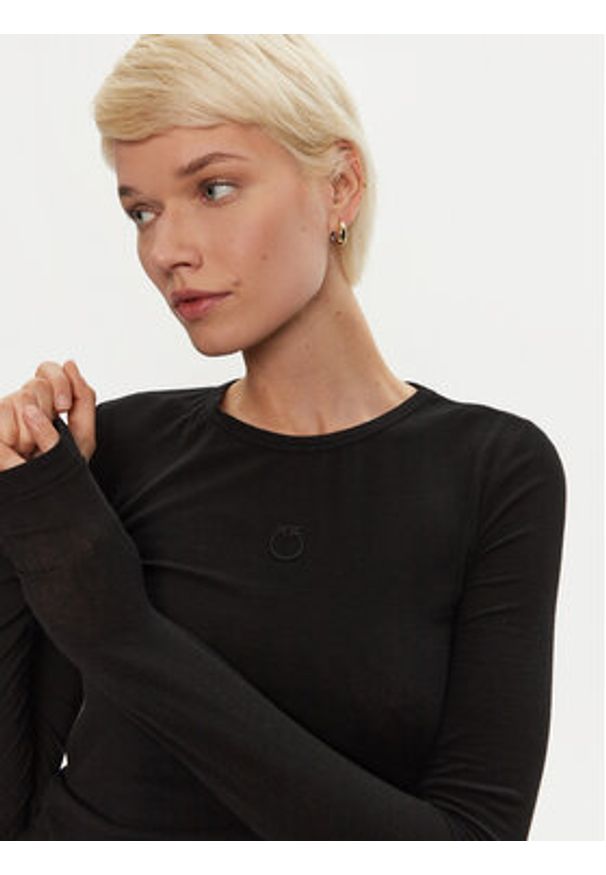 Pinko - PINKO Bluzka Mulan 102056 A24I Czarny Regular Fit. Kolor: czarny. Materiał: wiskoza