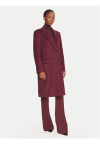 BOSS Płaszcz wełniany Classin 50548371 Fioletowy Regular Fit. Kolor: fioletowy. Materiał: wełna