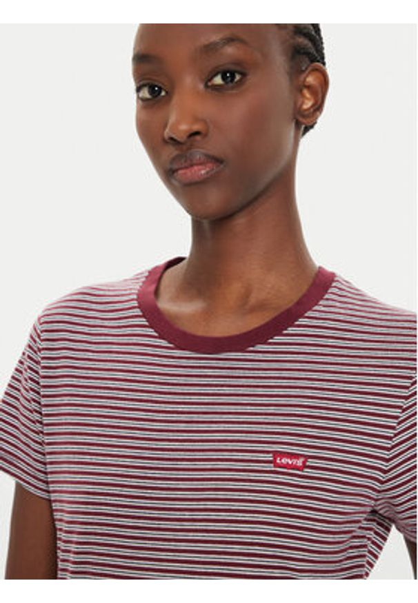 Levi's® T-Shirt Perfect 39185-0350 Bordowy Regular Fit. Kolor: czerwony. Materiał: bawełna