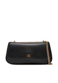 Calvin Klein Torebka Ck Convertible Chain Small Bag LV04F3172G Czarny. Kolor: czarny. Materiał: skórzane