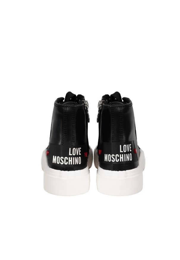 Love Moschino Trampki | JA15022G1MIA0 | Kobieta | Czarny. Okazja: na co dzień. Zapięcie: zamek. Kolor: czarny. Materiał: jeans, skóra. Sezon: lato. Styl: sportowy, casual