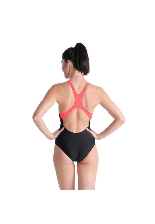 Damski kostium kąpielowy 1-częściowy Arena Pro Graphic. Kolor: wielokolorowy, czarny, czerwony