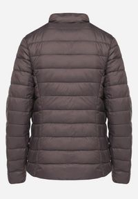 Born2be - Ciemnoszara Pikowana Kurtka w Klasycznym Stylu Nelaniel. Okazja: na co dzień. Kolor: szary. Materiał: jeans. Styl: klasyczny #5