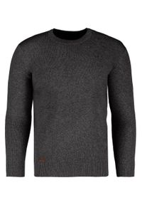 Volcano - Bawełniany sweter S-RAYAN. Okazja: na co dzień. Kolor: szary. Materiał: bawełna. Wzór: melanż. Styl: casual, klasyczny, elegancki