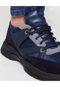 Baldinini - BALDININI - Granatowe sneakersy. Okazja: na co dzień. Zapięcie: sznurówki. Kolor: czarny. Materiał: zamsz, materiał #3