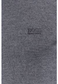 BOSS - Boss - Sweter wełniany. Okazja: na co dzień. Kolor: szary. Materiał: wełna. Długość rękawa: długi rękaw. Długość: długie. Styl: casual #4