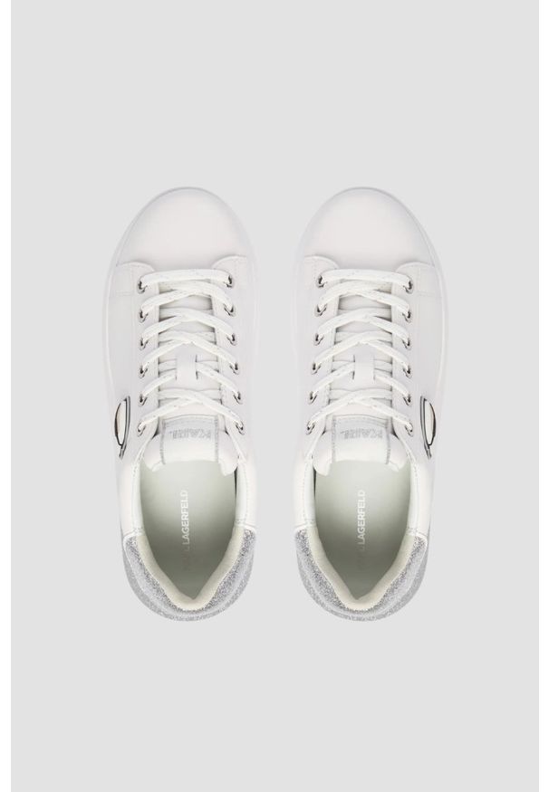 Karl Lagerfeld - KARL LAGERFELD Białe damskie sneakersy skórzane KAPRI Ombre NFT, Rozmiar 41. Kolor: biały. Materiał: skóra