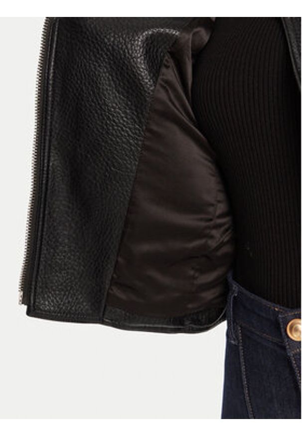 Guess Kurtka z imitacji skóry W5YL19 WHDS0 Czarny Regular Fit. Kolor: czarny. Materiał: skóra