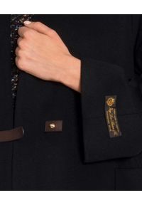LES COPAINS - Czarny płaszcz z wełny. Kolor: czarny. Materiał: wełna. Długość rękawa: długi rękaw. Długość: długie. Sezon: jesień. Styl: klasyczny #6