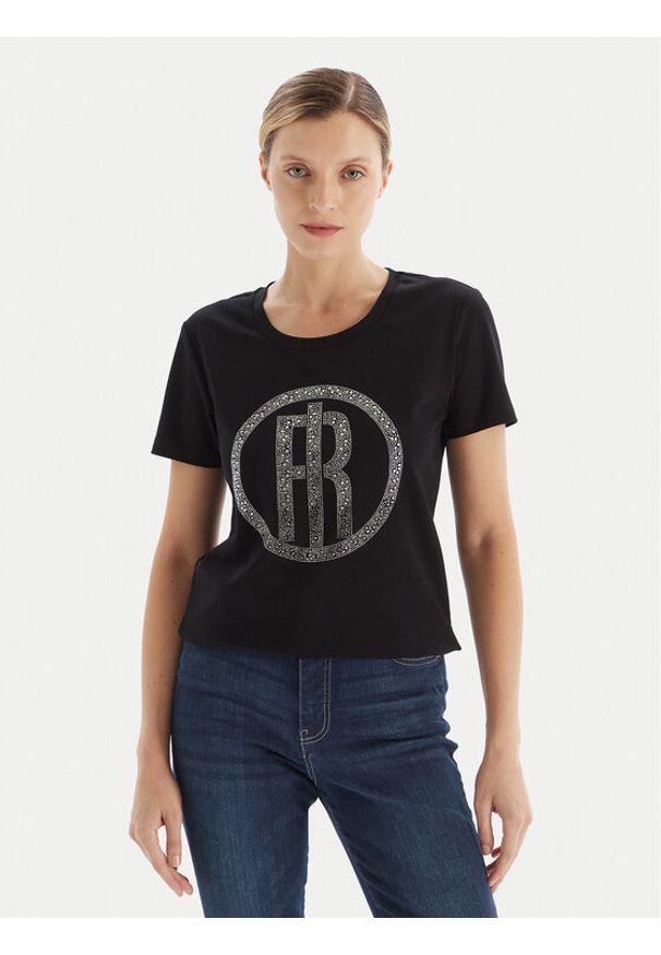 Fracomina T-Shirt FP25WT3004J40108 Czarny Regular Fit. Kolor: czarny. Materiał: bawełna