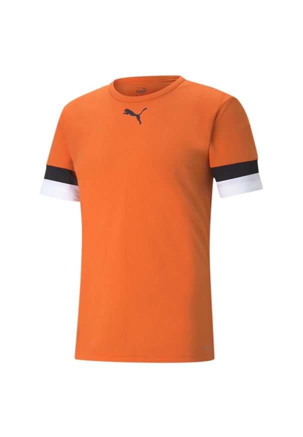 Puma - Koszulka piłkarska męska PUMA teamRISE Jersey. Kolor: wielokolorowy, pomarańczowy, czarny. Materiał: jersey. Sport: piłka nożna
