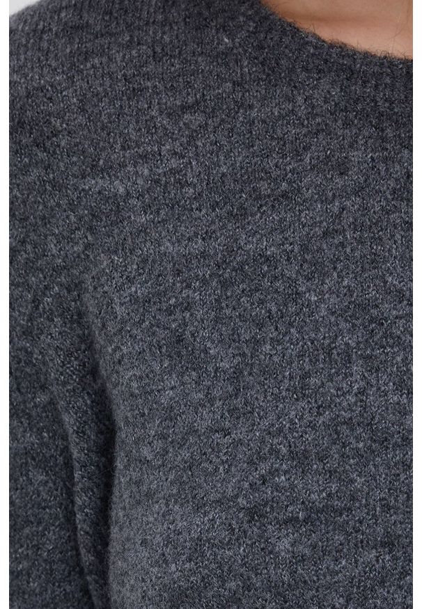Pepe Jeans Sweter z domieszką wełny damski kolor szary. Okazja: na co dzień. Kolor: szary. Materiał: wełna. Długość rękawa: długi rękaw. Długość: długie. Styl: casual