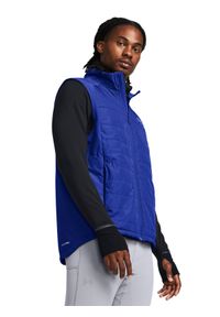 Bezrękawnik do biegania męski Under Armour LAUNCH PRO INSULATED VEST - niebieska. Kolor: niebieski. Materiał: poliester, materiał, syntetyk. Długość rękawa: bez rękawów. Sport: bieganie