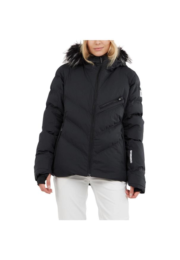 FUNDANGO - Damska kurtka narciarska Fundango Elyra Fur Padded. Kolor: czarny. Materiał: futro, puch. Sezon: zima. Sport: narciarstwo