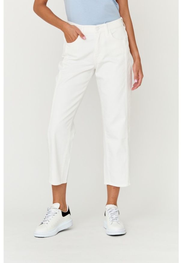 7 FOR ALL MANKIND Białe jeansy damskie THE MODERN STRAIGHT Milk, Rozmiar 27. Kolor: biały