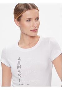 Armani Exchange T-Shirt 3DYT05 YJ3RZ 1000 Biały Slim Fit. Kolor: biały. Materiał: bawełna