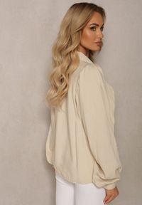 Renee - Jasnobeżowa Koszula Nietoperz z Wiskozą Caile. Okazja: na co dzień. Kolor: beżowy. Materiał: wiskoza. Styl: casual #3