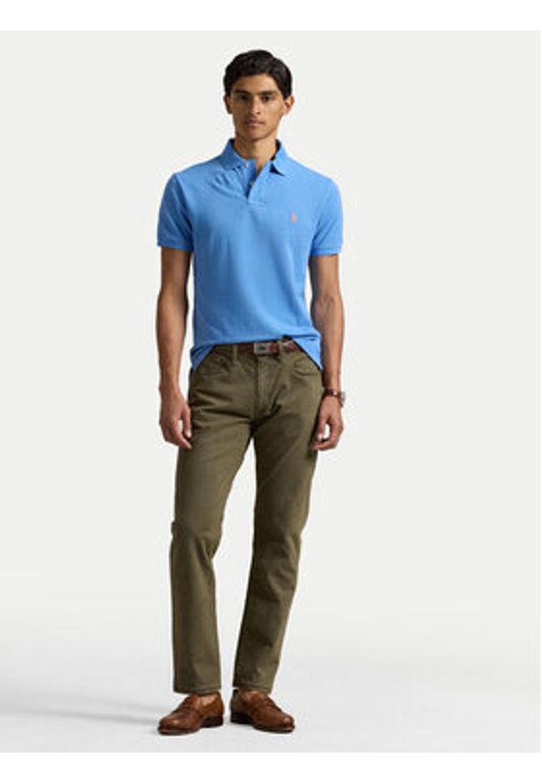 Polo Ralph Lauren Polo 710680784406 Niebieski Custom Slim Fit. Typ kołnierza: polo. Kolor: niebieski. Materiał: bawełna