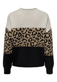 only - ONLY Sweter Jade 15294969 Beżowy Regular Fit. Kolor: beżowy. Materiał: syntetyk #6