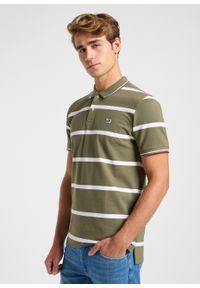 Lee - MESKA KOSZULKA LEE PIQUE POLO MERCANTILE GREEN STRIPE 112363858. Typ kołnierza: polo #4