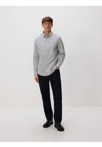Reserved - Bawełniana koszula slim fit - jasnoszary. Kolor: szary. Materiał: bawełna #1